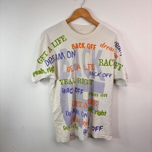 Vintage 1990s Back Off Get A Life Dream On All Over Print Graphic T-Shirt M/L